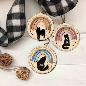 Personalized Pet Memorial Rainbow Bridge Ornament, Custom Pet Memorial Gift, Pet Sympathy Gift, Loss Of Pet Gift, Pet Remembrance Gift