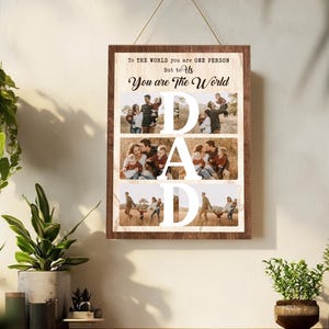 Custom Dad Photo Collage Sign, Custom Dad Photo Gift From Kids, Gift For Dad, Grandpa Gift, Dad Birthday Gift, Best Dad Gift, New Dad Gift afbeelding 7