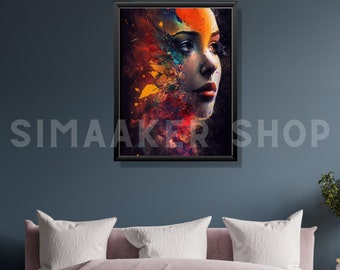 Color Faces, Abstract Art, Wall art design, Digital download, Printable Design | SiMaaker Shop Collection - Abstract Wall Art
