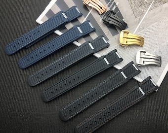 オメガ シーマスター アクアテラ用 グレーラバーウォッチストラップ