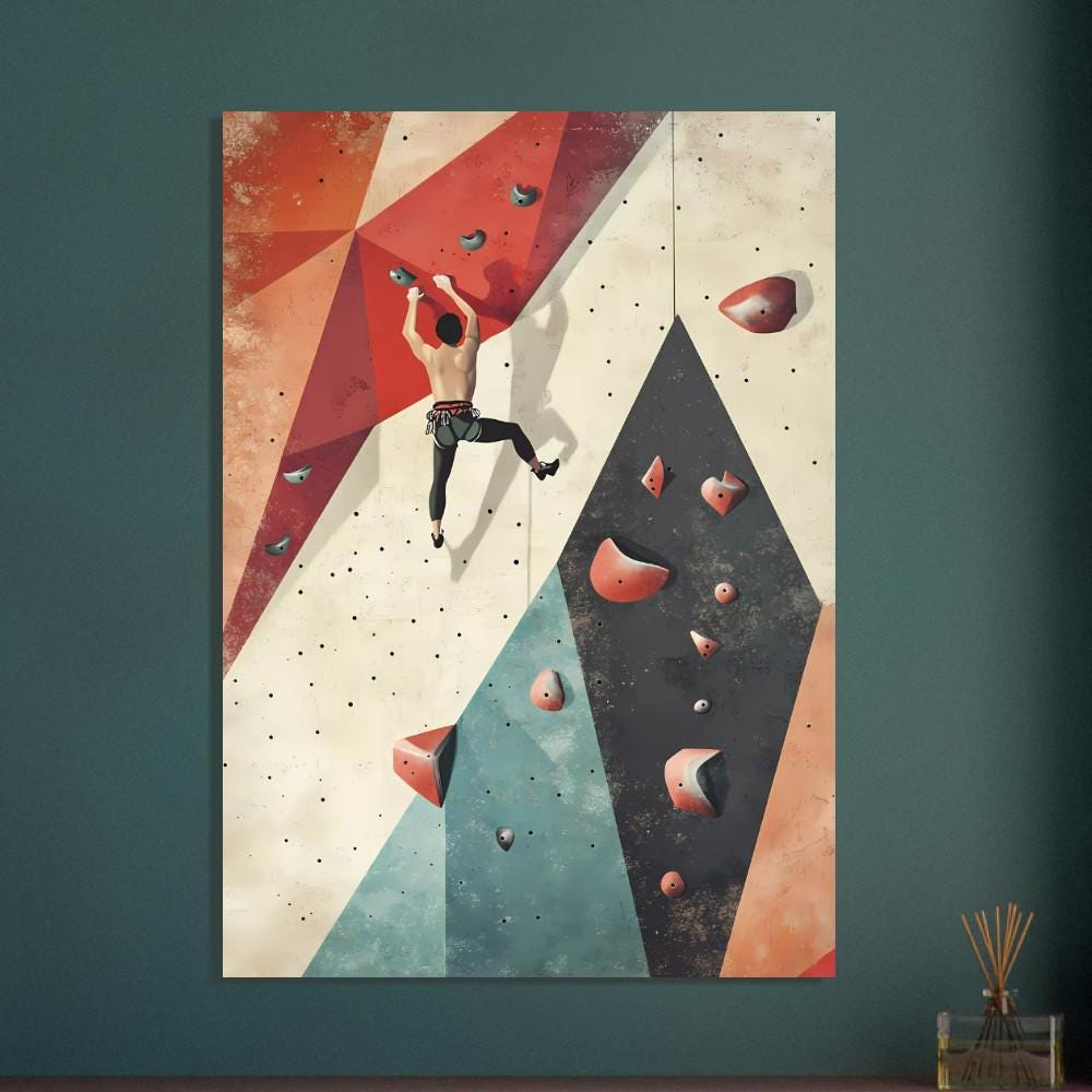 Climbing Wall Art Print Minimalist Indoor Bouldering Poster Sport climbing-wall-art-print-minimalist-indoor-bouldering-poster-sport