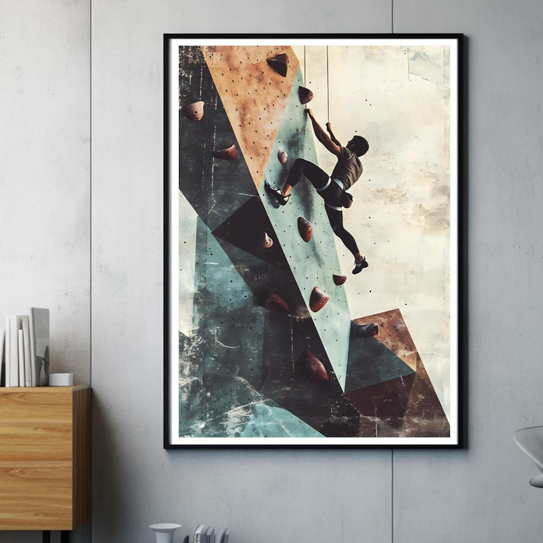 Climbing Wall Art Print Minimalist Indoor Bouldering Poster Sport climbing-wall-art-print-minimalist-indoor-bouldering-poster-sport