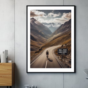 Stelvio Pass - Stelvio Pass road bike drawing, bicycle poster, faceless portrait, gravel bike illustration, road bike drawing, gift