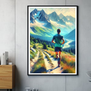 Trailrunner Poster im Abenteuer - Inspirierende Trailrunning Wandkunst für Naturliebhaber - Impressionist Style