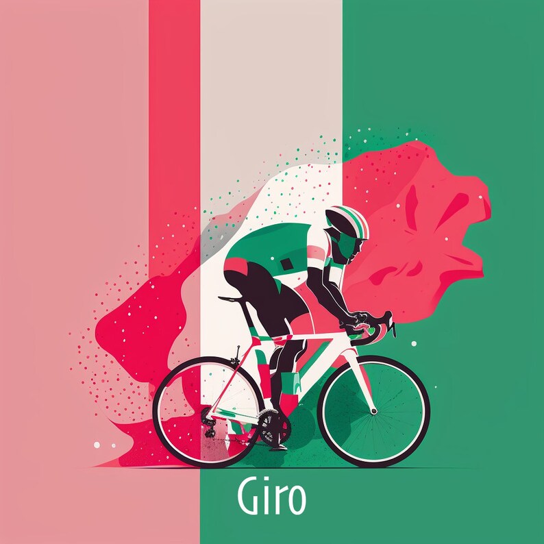 Road Bike Wall Art SET OF 3 Tour Giro Vuelta Minimalistic Cycling