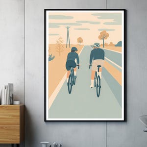 Poster minimalista per bici da corsa | Arte murale del ciclismo | Illustrazione di bicicletta moderna | Regalo per ciclisti | Manifesto senza cornice