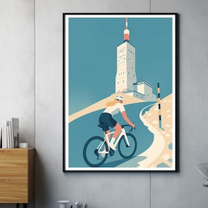 Mont Ventoux fietsen posters en prints vintage kunst aan de muur fiets sport canvas schilderij illustratie foto's moderne home decor 40x60cmx1 geen frame