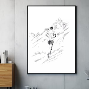 Lined Runner Art Print | Minimalist Line Art Running Poster | Elegant Movement Decor | Gift for Runners and Art Enthusiasts | Posters