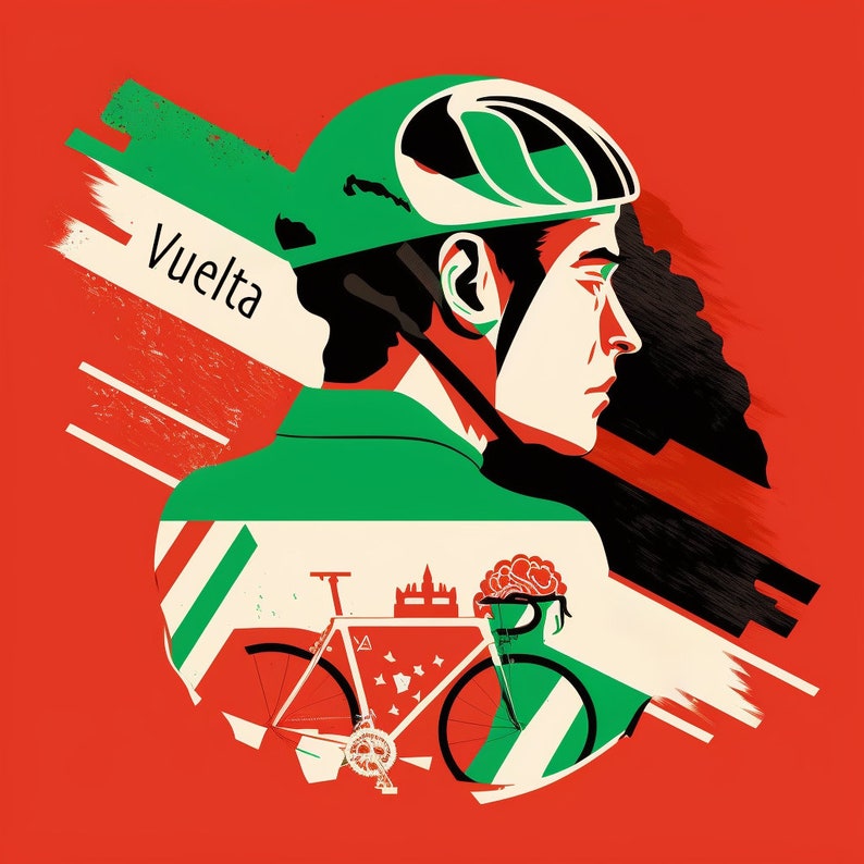 Road Bike Wall Art SET OF 3 Tour Giro Vuelta Minimalistic Cycling