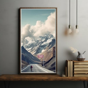 Stelvio Pass - Stilfser Joch Road Bike Drawing, Bicycle Poster, Faceless Portrait, Gravel Bike Illustration, Road Bike Drawing, Gift
