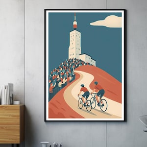 Mount Ventoux Poster | Cycling Art Print | Rennrad Artwork |  Kunst |  Poster Frankreich | Geschenk für Radfahrer ohne Rahmen