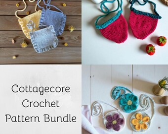 Pacote de padrões de bolsas de crochê estilo Cottagecore (padrão em PDF)