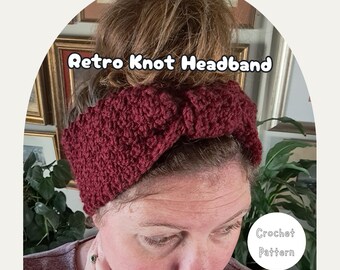 Modèle de bandeau au crochet avec noeud rétro (PDF)