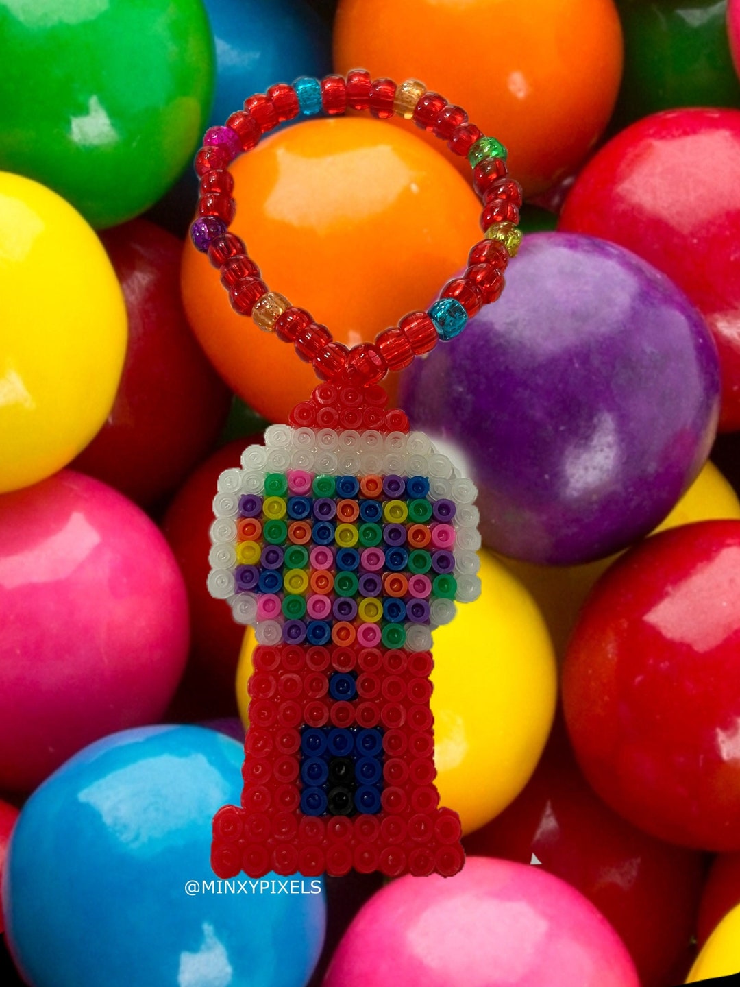 Gumball Machine Kandi Perler Bracelet Kawaii Rainbow Candy Pixel Beads ...