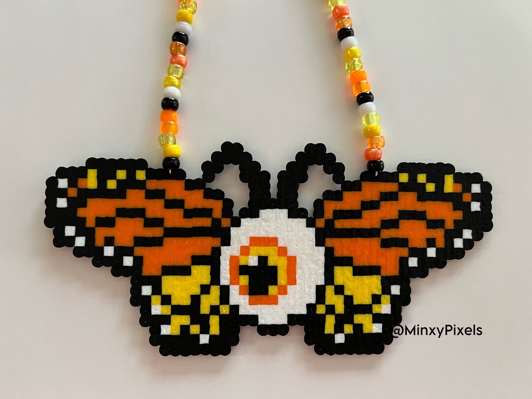 Butterfly Eyeball Kandi Perler Necklace Eye Ball Bugs Pixel Beads