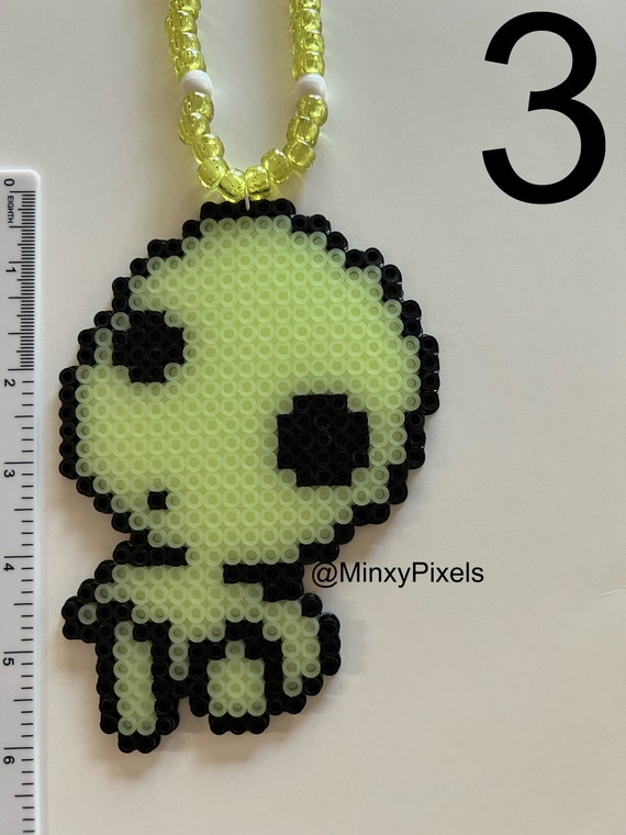 Glow in the Dark Kodamasthe Raver Kandi Perler Necklace