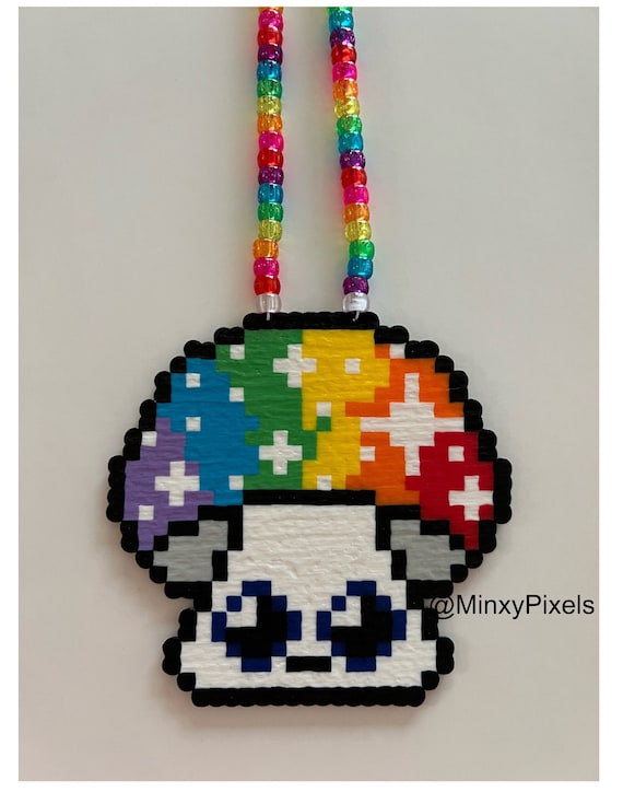Trippy Kandi Necklace Patterns Trippy Mushroom Kandi Perler