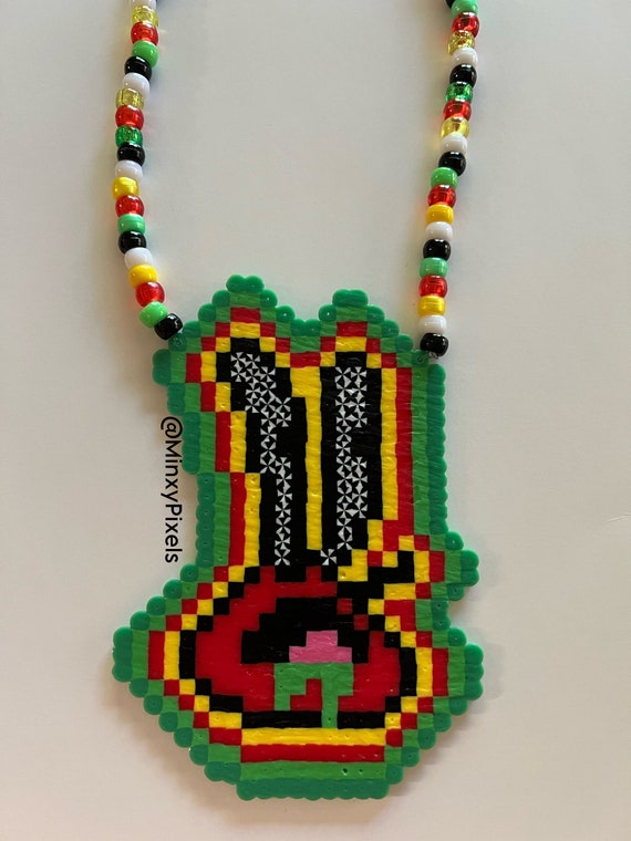 Trippy Krabz Spongey Boys Kandi Perler Necklace Tripping Ocean