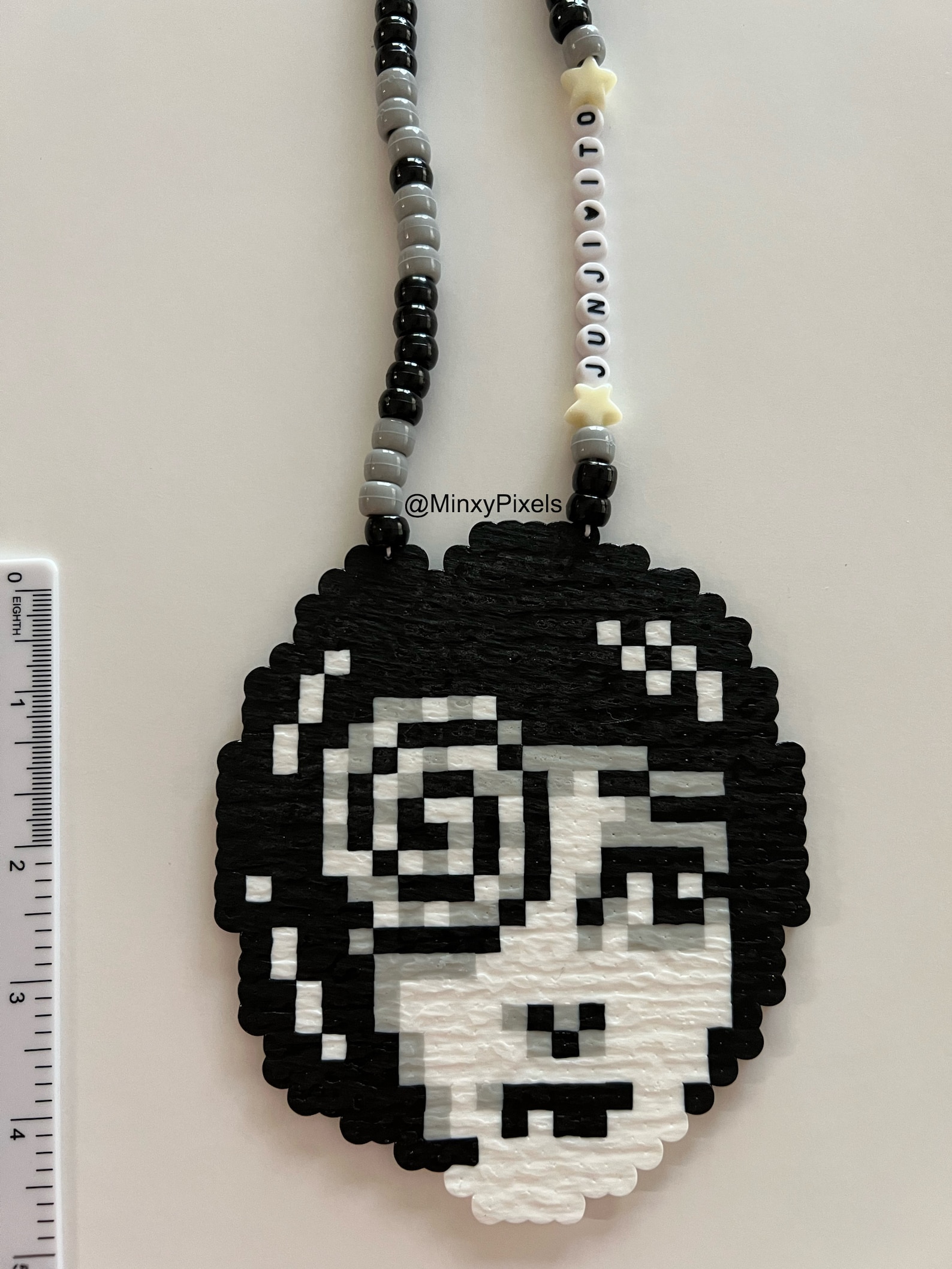 Scary Girl Spiral Raver Kandi Perler Necklace Halloween Horror Etsy