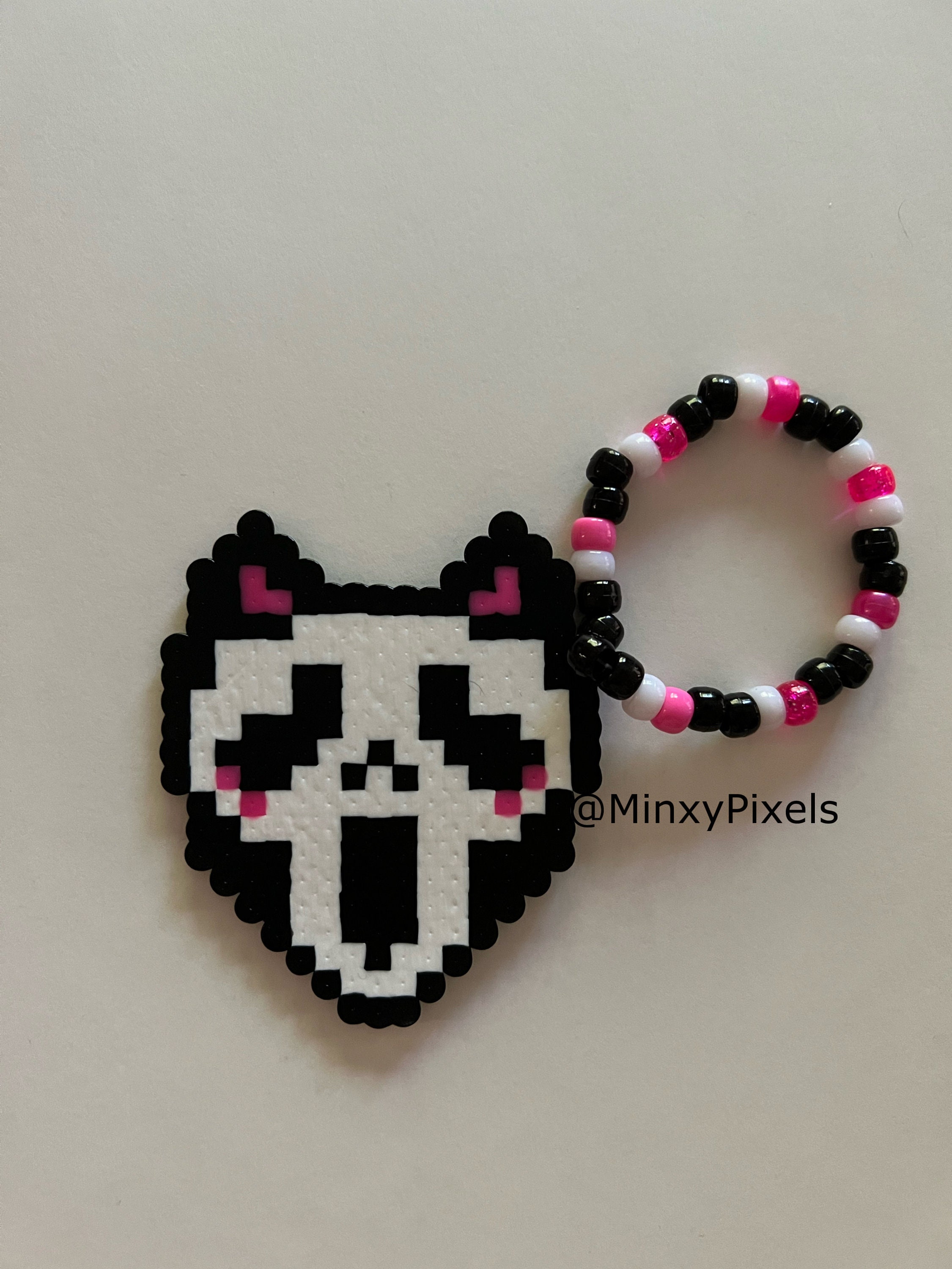 Glow in the Dark Features Halloween Black Cat Pumpkin Inspired Fuse Beads  Magnet 