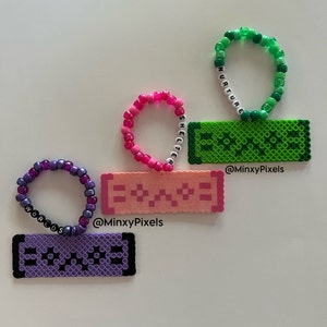 Matching porterRobinsonthedj Raver Kandi Perler Bracelets Pixel PR Worlds Nurture Beads Beaded Jewelry Rave Perlers Bead Candy EDM Accessory