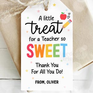 Lehrer Wertschätzung Geschenkanhänger Danke Lehrer Geschenkanhänger Cookie Treat Schule Druckbare Tag Bearbeitbare Canva Vorlage Sofortiger digitaler Download