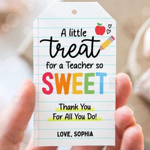 Lehrer Wertschätzung Geschenkanhänger Danke Lehrer Geschenkanhänger Cookie Schule Druckbare Geschenkanhänger Bearbeitbare Canva Vorlage Sofortiger digitaler Download