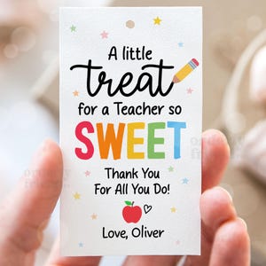 Etichette regalo di ringraziamento per insegnanti, etichette regalo per insegnanti, etichette regalo per biscotti, etichette regalo stampabili per la scuola, modello modificabile Canva, download digitale