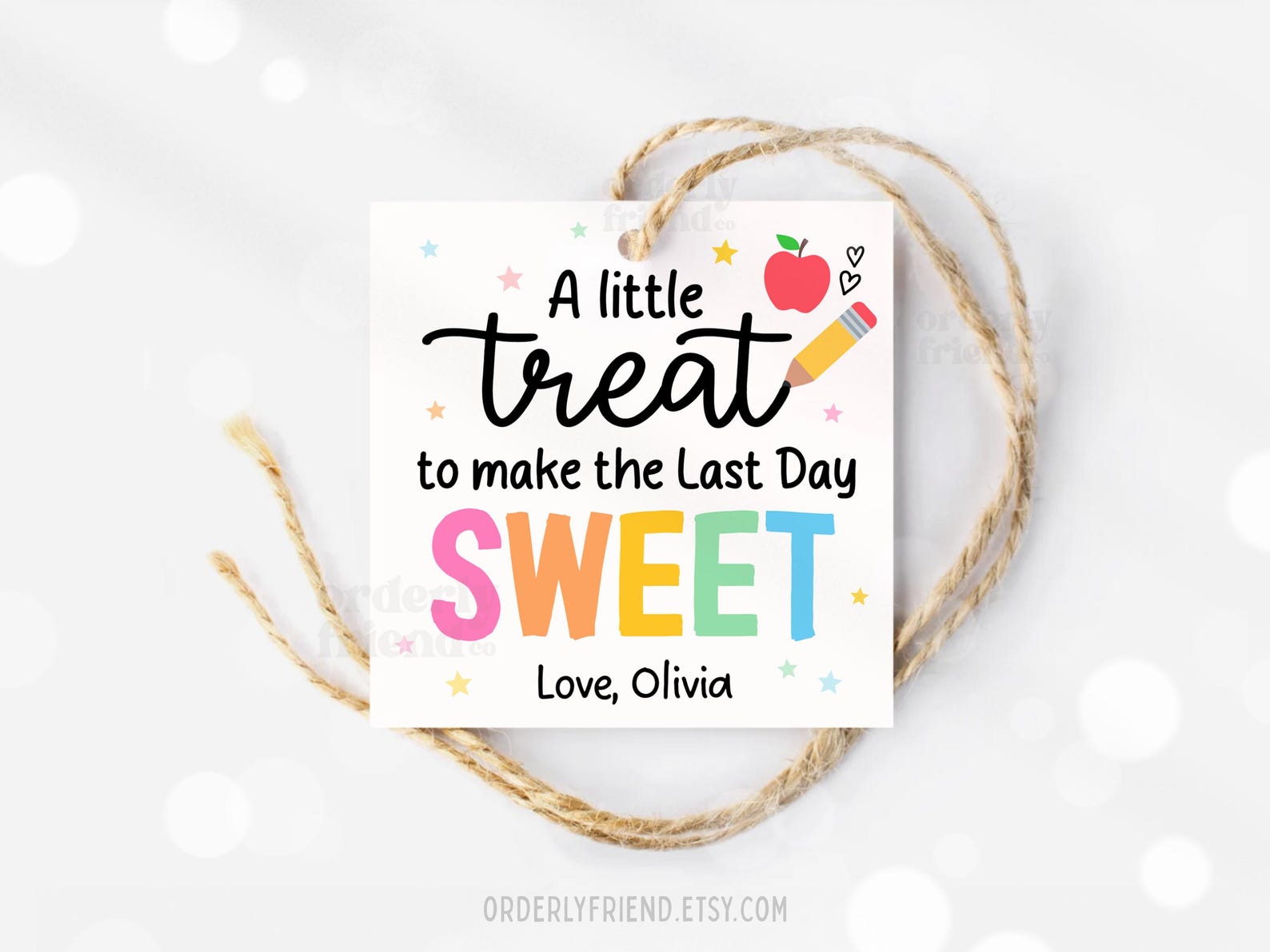 Last Day of School Gift Tag End of School Year Cookie Sweet Treat ...