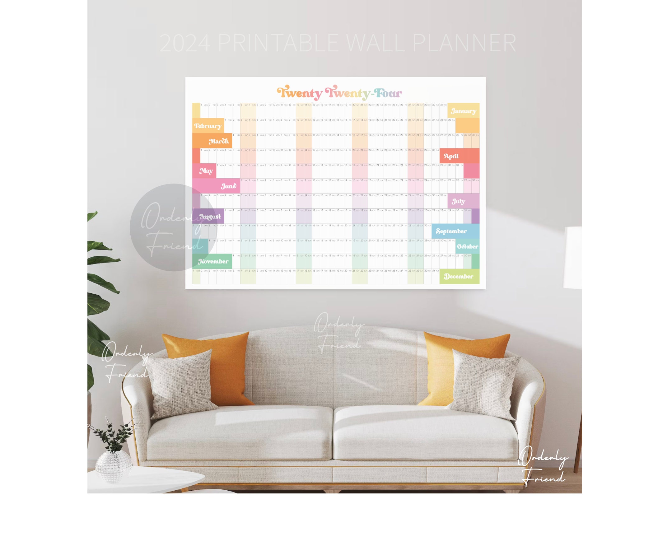 Giant 2024 Wall Calendar 2024 Year Planner Printable Year at A Glance