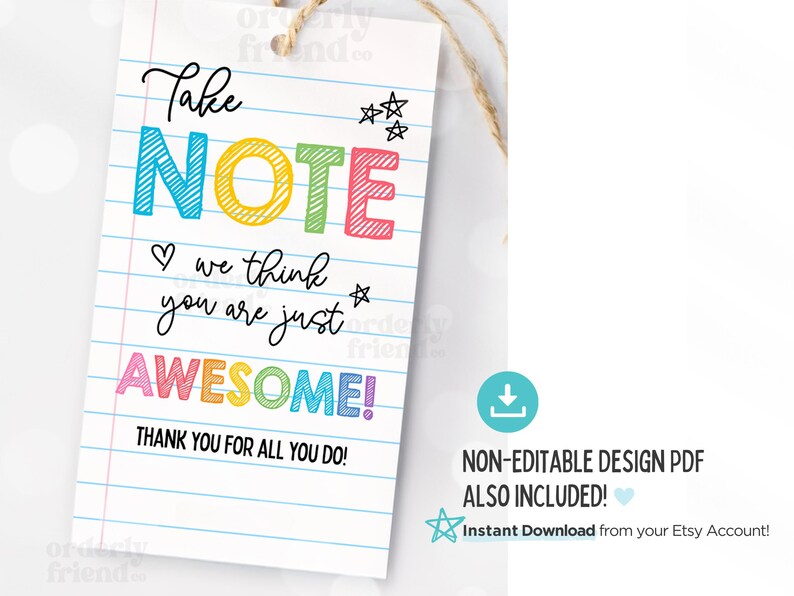 Editable Teacher Appreciation Gift Tags, Printable Thank You Labels ...