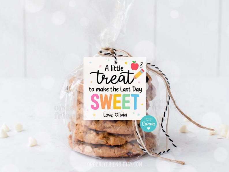 Last Day of School Gift Tag End of School Year Cookie Sweet Treat ...