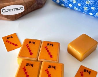 Pegatinas de estilo vintage para fichas de Mahjong Joker, calcomanías de repuesto para juegos de Mahjong, pegatina naranja para juego de mesa Joker.
