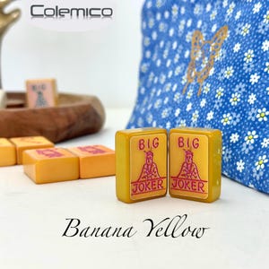 Mahjong Tile Joker Stickers, Holographic Waterproof Replacement Decals, Banana Yellow, White Green, Orange  Big Jokers