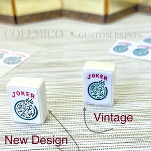 Mahjong Joker Stickers, Vintage Tile Decals, Mah Jong Tile Replacement Sticker Sets, Waterproof Vinyl or Matte