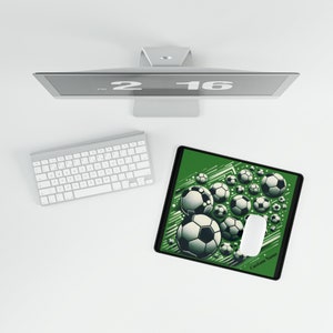 Soccer Mouse Pad Personalized Computer Desk Mat for Soccer Fans Gift Futbol Player Custom Name European Football Fans Christmas Gift Green