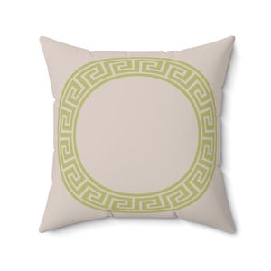 Greek Key Pillow Tan, Square Pillows Greek Keys, Trim Printed Custom Cushion Cover, Multicolor Mix & Match Decorative Pillow Fall Home Decor