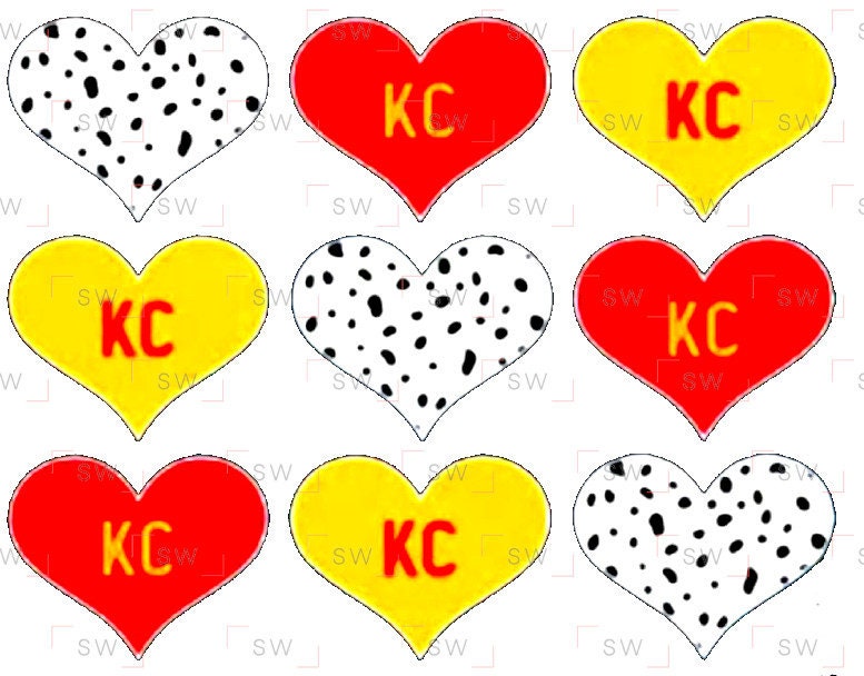 KC Heart Design - Super PNG Kansas City - Mahomes Kelce KCMO football  sublimation