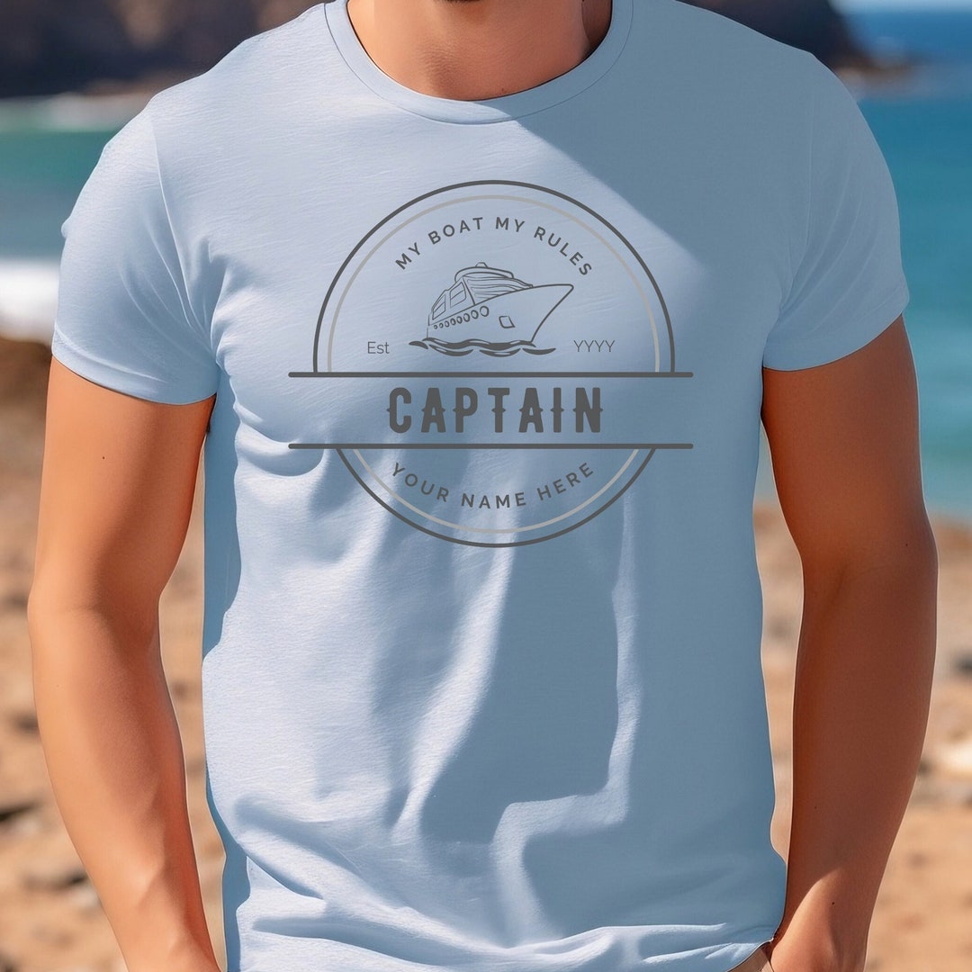 Personalized Captain Shirt for Him Custom Boat Tshirt Boat Captain Tshirt Gift for Sailor Shirt