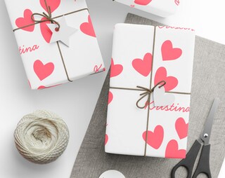 Carta Regalo A Cuore Rosa E Viola - 6 Fogli 50x70 Cm - Romantica Per San Valentino, Matrimonio, Compleanno, Anniversario