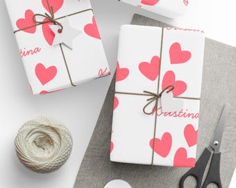 Carta Regalo A Cuore Rosa E Viola - 6 Fogli 50x70 Cm - Romantica Per San Valentino, Matrimonio, Compleanno, Anniversario