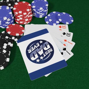Poker Spielkarten Set, benutzerdefiniertes Kartenspiel für Papa, bestes Geschenk für Papas aller Zeiten, Familienspielnacht, Pokernacht Essential