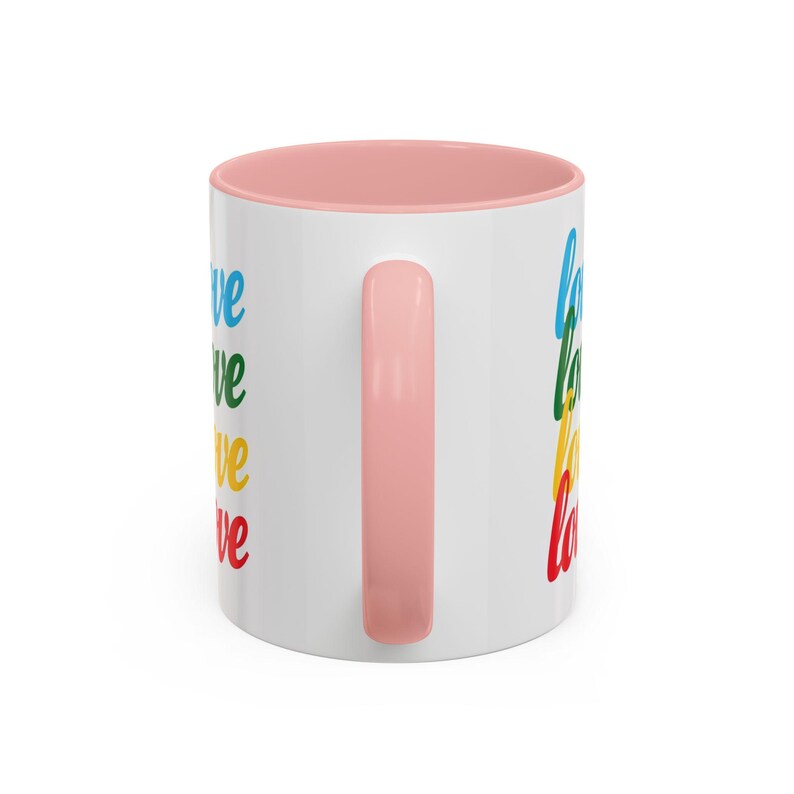 Colorful Love Accent Coffee Mug, Perfect Gift for Coffee Lovers, Inspirational Mug for Friends, Valentines Day, Birthday Gift, Home Decor image 8