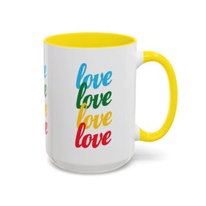 Colorful Love Accent Coffee Mug, Perfect Gift for Coffee Lovers, Inspirational Mug for Friends, Valentines Day, Birthday Gift, Home Decor image 5