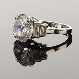 1910s Vintage 2.30Ct White Old European Cut Diamond Engagement Ring In 935 Argentium Silver • Antique Wedding Ring • Edwardian Ring For Her