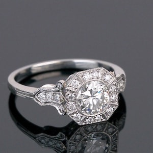 Circa 1910s Vintage Edwardian Bezel Set 2.00 Carat White Round Diamond Engagement Ring In 935 Argentium Silver • Art Deco Rings For Womens