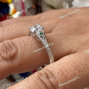 1910&#39;s Art Deco Antique Engagement Ring • 1.50 Ct Ethical European Diamond Vintage Engagement Ring • 935 Argentium Silver Ring For Womens