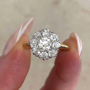 1910s Edwardian 1.80 CT Old European Cut Diamond Ring for Women • Art Deco Ring • Engagement Wedding Band Ring In 935 Argentium Silver Ring