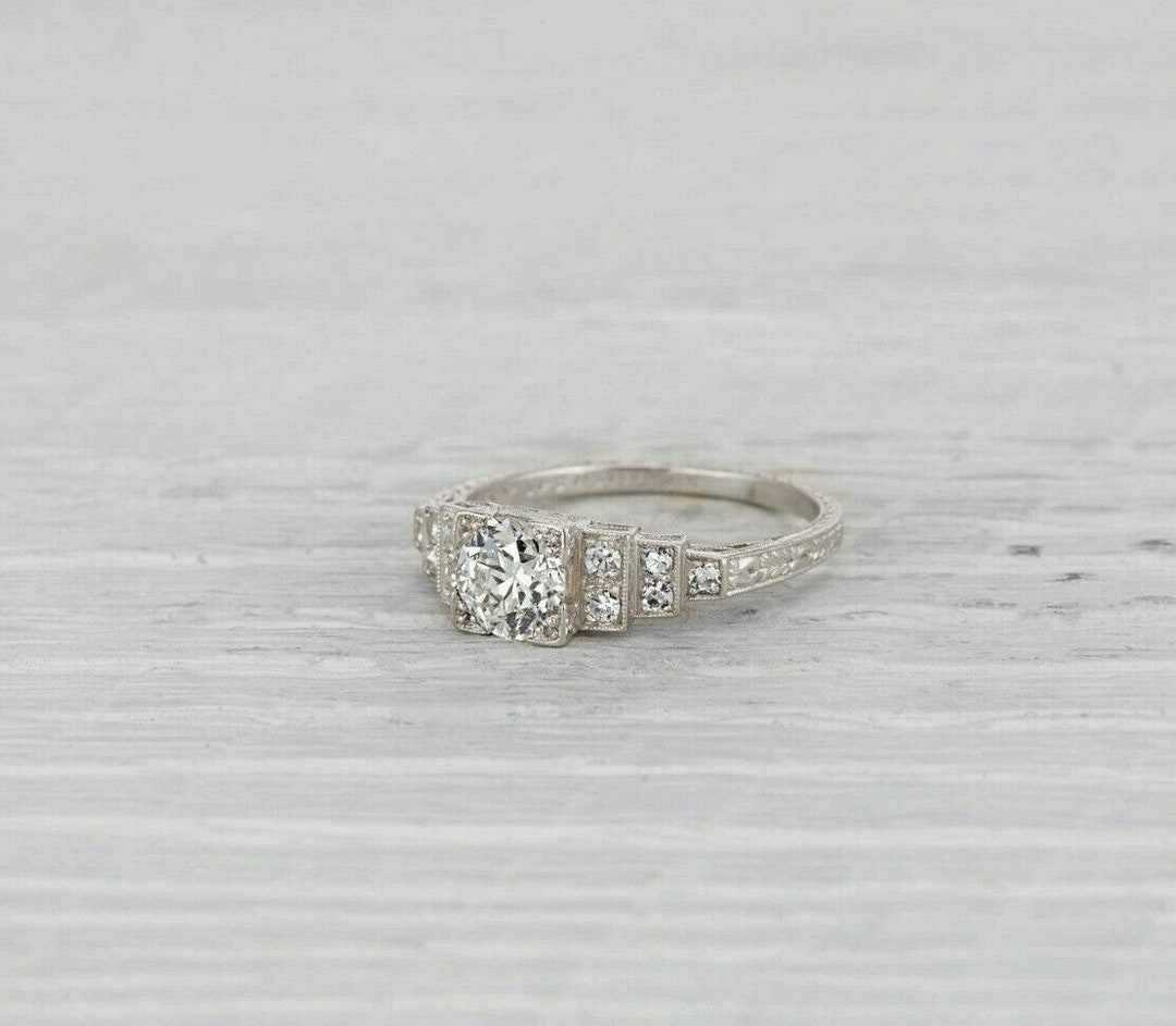 Vintage Edwardian Diamond Ring • Circa 1910s Antique Art Deco Ring in ...