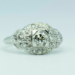 Circa 1910s Vintage Edwardian 2.00 Carat White Round Diamond Engagement Ring In 935 Argentium Silver • Wedding Ring • Art Deco Rings For Her